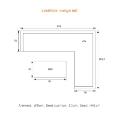 Garden Impressions - Lounge Sæt - Lexington - Right - Black/Sort