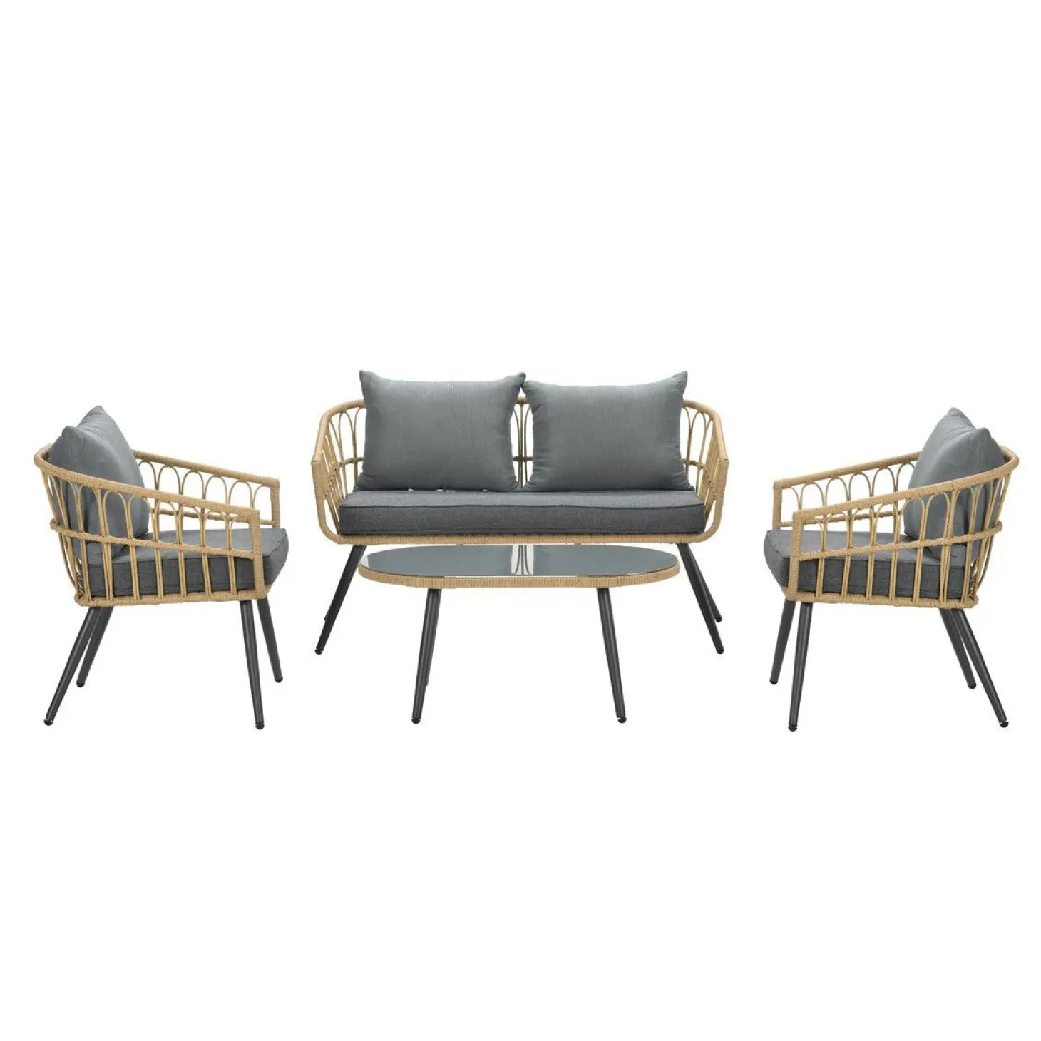 Garden Impressions - Lounge Sæt - Franklin - 4-pcs - black/natural
