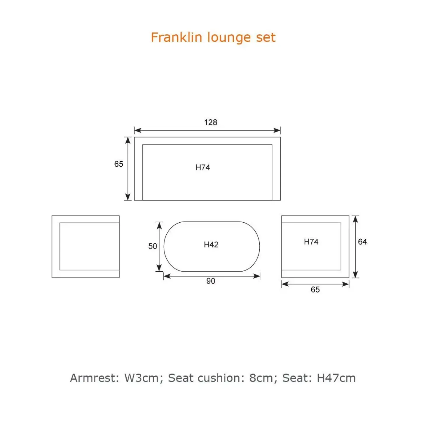 Garden Impressions - Lounge Sæt - Franklin - 4-pcs - black/natural