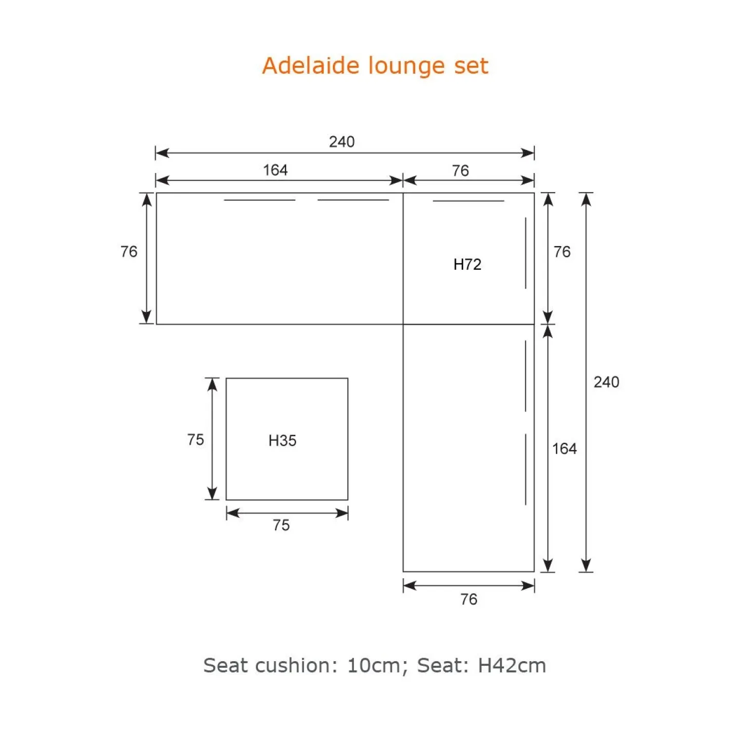 Garden Impressions - Lounge Sæt - Adelaide - 4-pcs - black/grey