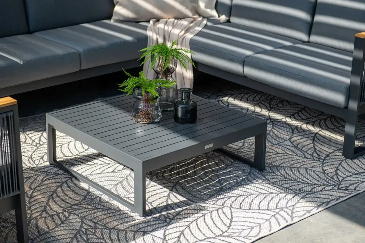 Garden Impressions - Lounge Sæt - Alain - black/rope mid grey - 230x230 cm