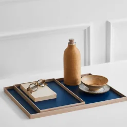 Gejst bakke - Frame tray large i eg/blå