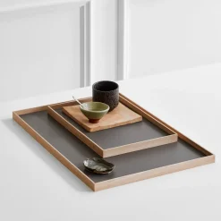 Gejst bakke - Frame tray large i eg/grå - 50x35 cm
