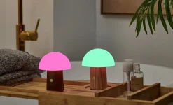 Gingko - Alice Mushroom Lamp - Mini - Valnød - 13x10 cm