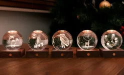 Gingko - Amber Crystal Light Bordlampe - 3D Jelly Fish