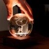 Gingko - Amber Crystal Light Bordlampe - 3D Laser stag