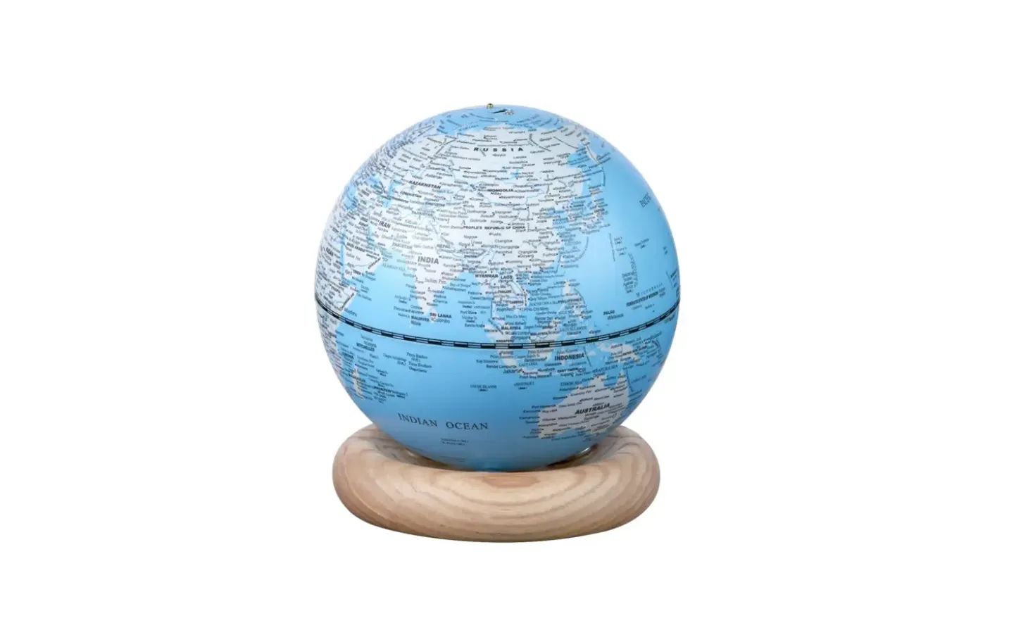 Gingko - Atlas Globe Lamp - Lightblue Mini White Ash base