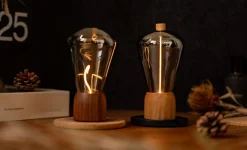 Gingko - Bordlampe - Opal Drift Light - Valnød