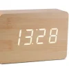 Gingko - Brick Click Clock Beech White LED