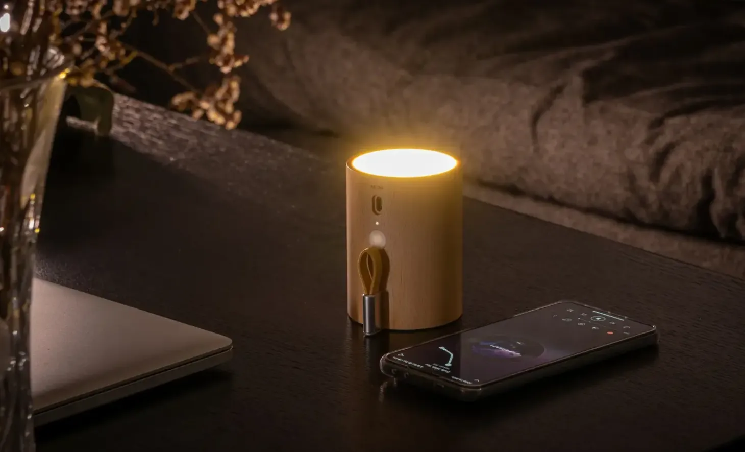 Gingko - Drum Light Bluetooth Speaker Natural Beech Wood