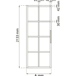 Habo - Cube skydedør 100x213,3 cm - Sort