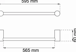 Habo - Håndklædestang enkelt 1368 - Krom - B: 59,5 cm