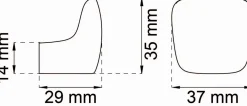 Habo - Krog - 29x35 mm - Poleret messing - 2 stk.