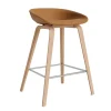 HAY - AAS 33 - Barstol - Læder i cognac, Sense - ben i eg vandbaseret lak, lav model