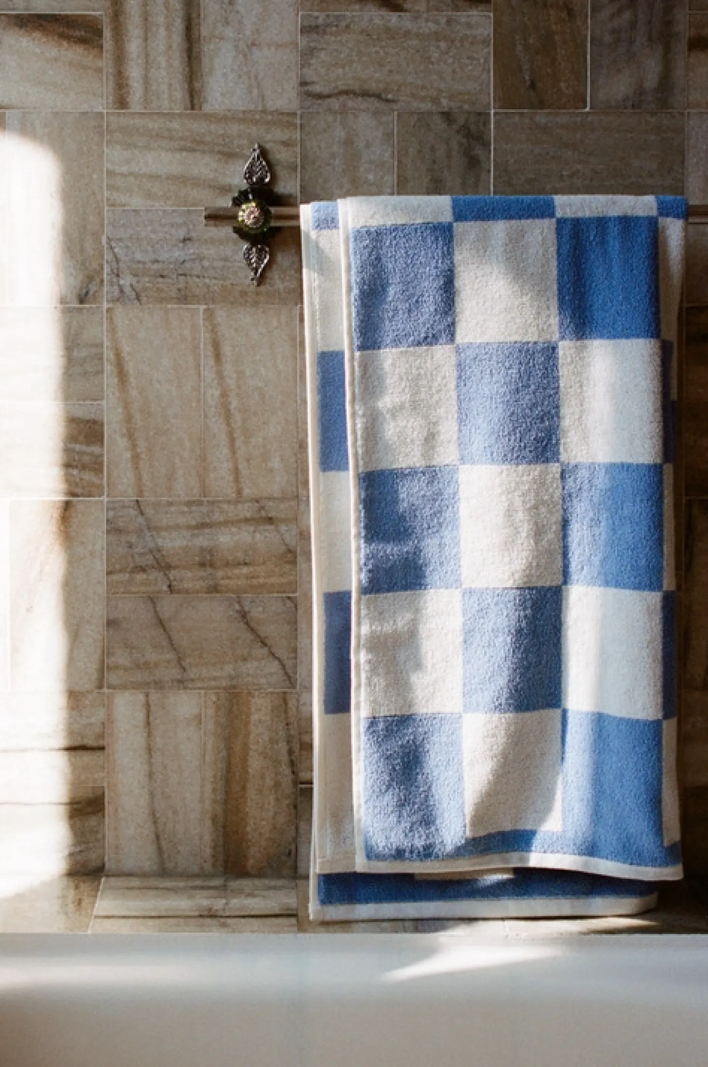 HAY - Badehåndklæde - Check - Sky Blue/Lyseblå - 70 x 136 cm