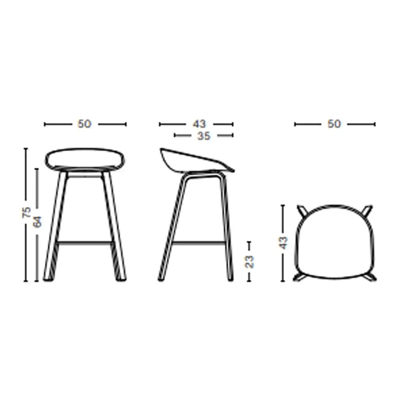 HAY - Barstol - AAS 32 - About A Stool - Fall Green 2.0 - Ben: eg/vandbaseret lak - Lav model