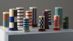 Hay - Bloklys - Column - Large - Milky green & Dark Blue