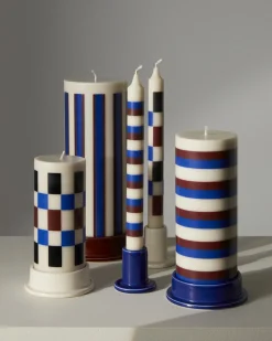 Hay - Bloklys - Column - Large - Off-White, Brown & Blue