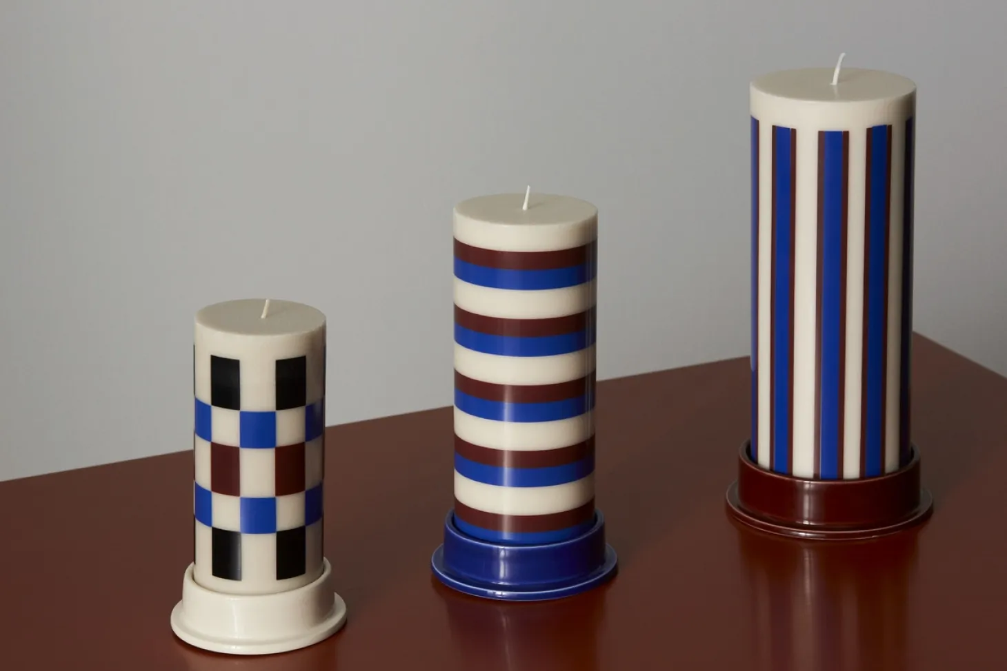 Hay - Bloklys - Column - Large - Off-White, Brown & Blue