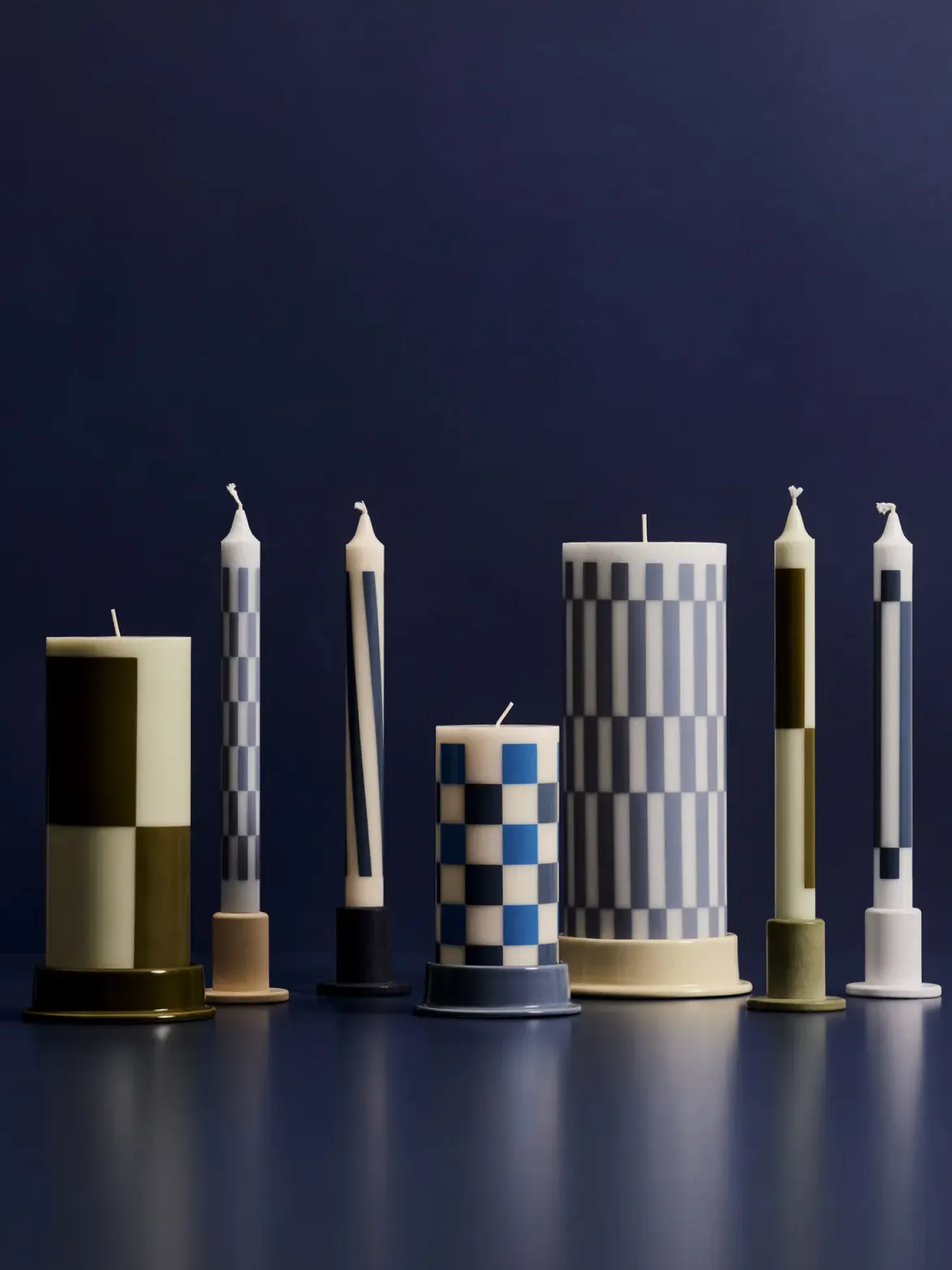 Hay - Bloklys - Column - Large - Light Blue & Dusty blue