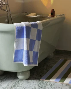 Hay - Check Bath Mat (Organic) - W50 x L90 - Steel Blue - Steel blue - 479