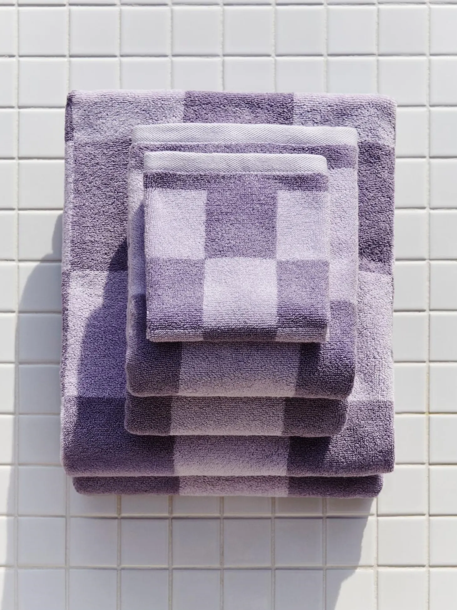 Hay - Check Hand Towel (Organic) - W50 x L90 - Lavender - Lavender - 329