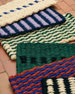 Hay - Coco Door Mat - Dark Green & White - Dark green and white - 619