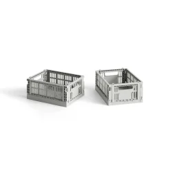 HAY - Colour Kasser - Recycled - Mini - Lysegrå - Light Grey - 2 stk