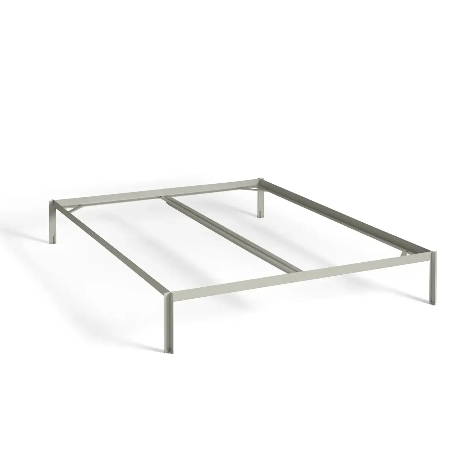 HAY - Connect Bed - Sengeramme - Varm grå - 160 x 200 cm - med supportbar i midten