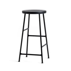 Hay - Cornet Barstol - Soft Black, powder coatet steel. Sort sæde og sorte ben - lav model, Soft sort