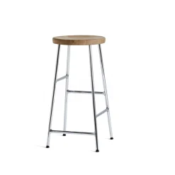 Hay - Cornet Barstol - Solid oak oiled / Steel chromed. Olieret eg med krom stel- Lav model
