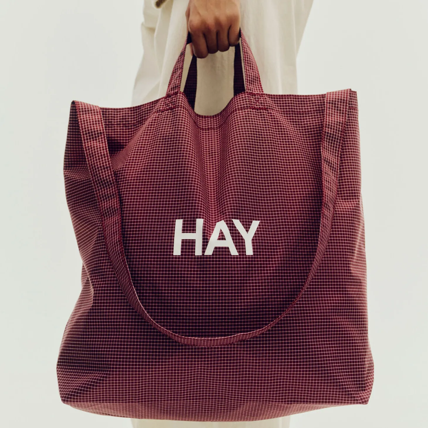Hay - Grid Crossover Bag - Medium - Burgundy