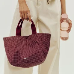 Hay - Grid Everyday Bag - Mini - Burgundy