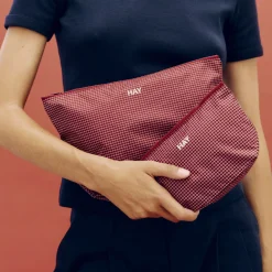 Hay - Grid Pouch - Medium - Burgundy
