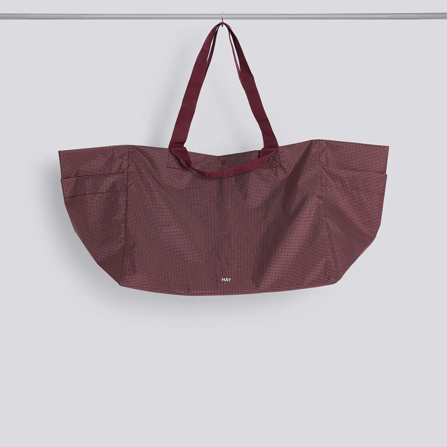 Hay - Grid Weekend Bag - Large - Burgundy