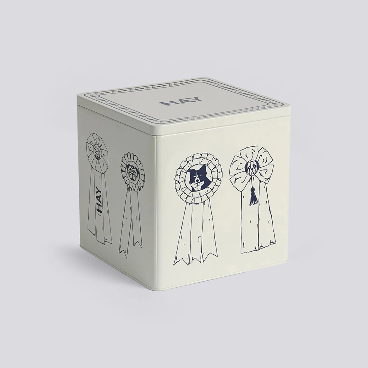 Hay - HAY Dogs Food Storage Tin - Large - Blå/hvid