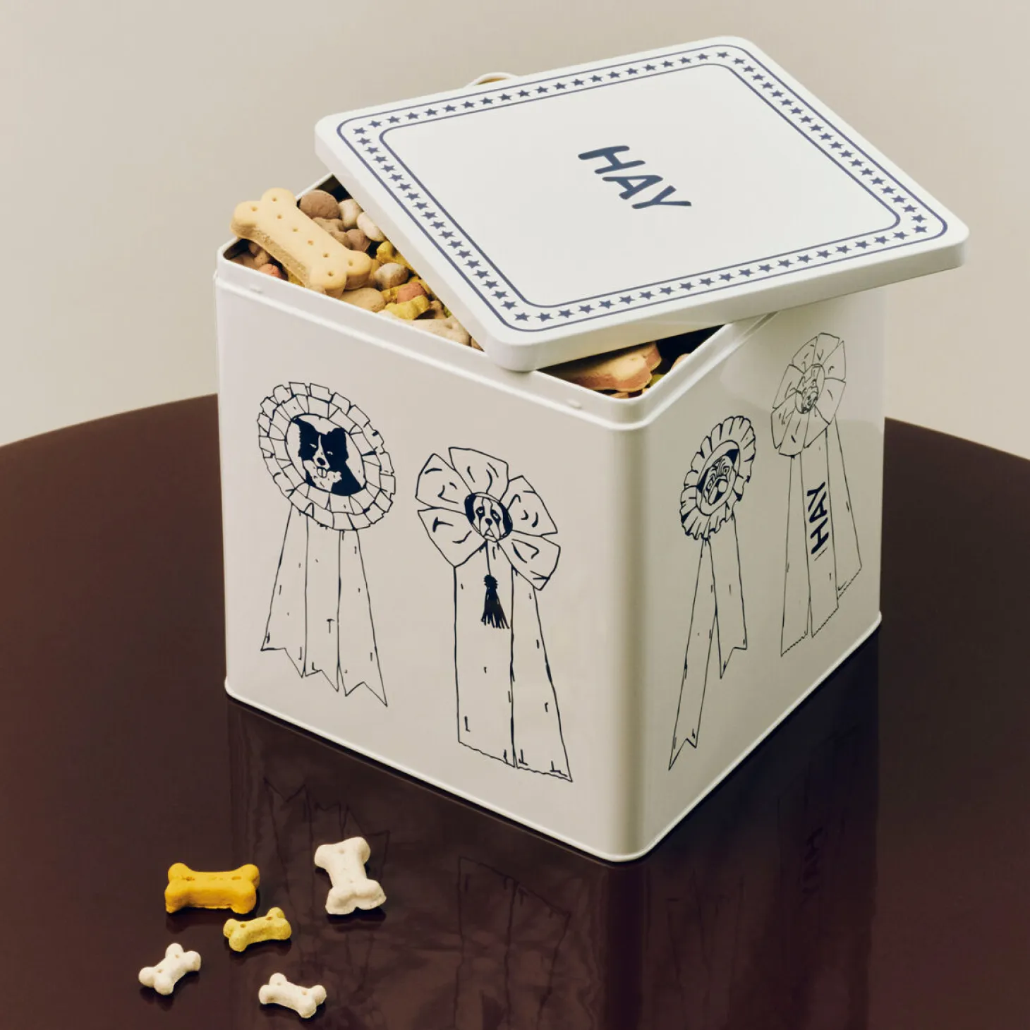 Hay - HAY Dogs Food Storage Tin - Large - Blå/hvid