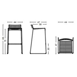 HAY - Hee barstol - Rust - Høj model
