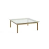 HAY - Kofi Table - 100 x 100 cm - ben eg (vandbaseret lak) og klar glasplade