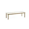 HAY - Kofi Table - 140 x 50 cm - ben lakeret eg og klar reeded glasplade