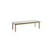 HAY - Kofi Table - 140 x 50 cm - ben lakeret eg og klar glasplade