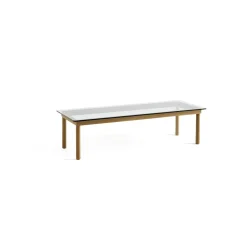 HAY - Kofi Table - 140 x 50 cm - ben lakeret eg og klar glasplade