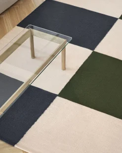 HAY - Kofi Table - 140 x 50 cm - ben lakeret eg og klar glasplade