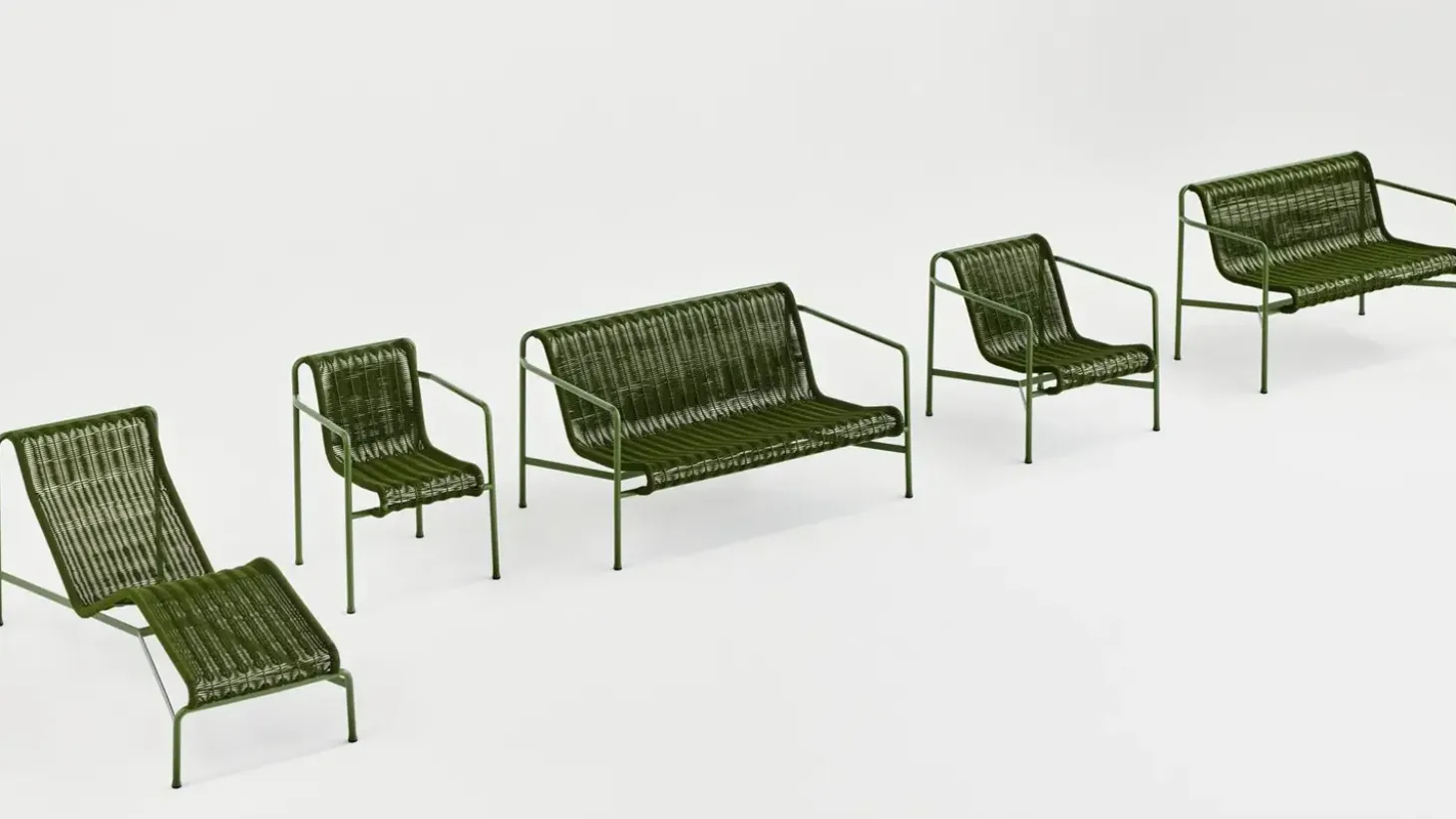 Hay - Palissade Cord Lounge Chair Low - Olive