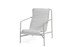 HAY - Palissade hynde loungestol høj - quilted - lysegrå - Sky Grey