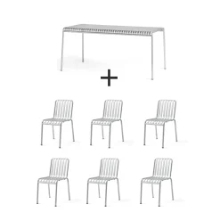 Hay - Palissade sæt - bord + 6 stole - Galvaniseret - 6 chair