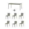 Hay - Palissade sæt - bord + 6 stole - Olive - 6 chairs
