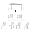 Hay - Palissade sæt - Bord + 6 stole - Galvaniseret - 4 chair og 2 arm chair