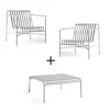 Hay - Palissade sæt - Lounge bord lav + 2 lounge stole lav - Galvaniseret
