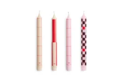 Hay - Pattern Candle - Reds and bordeaux, Set of 4